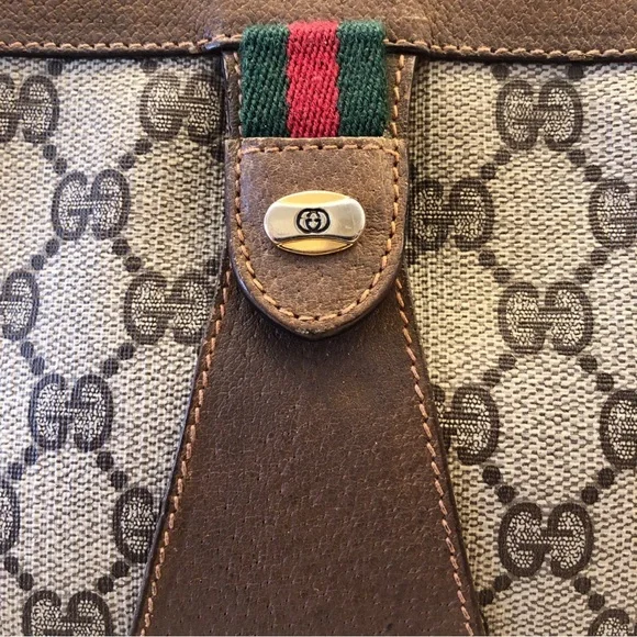 Gucci Sherry Line GG Clutch Canvas Leather Pouch Monogram Mega Multi-Host Pick! - Picture 12 of 17